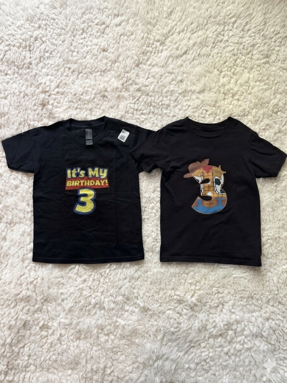 NWT Disney Pixar Toy Story 3rd Birthday Shirt Bundle Set Woody Buzz Boy 4T